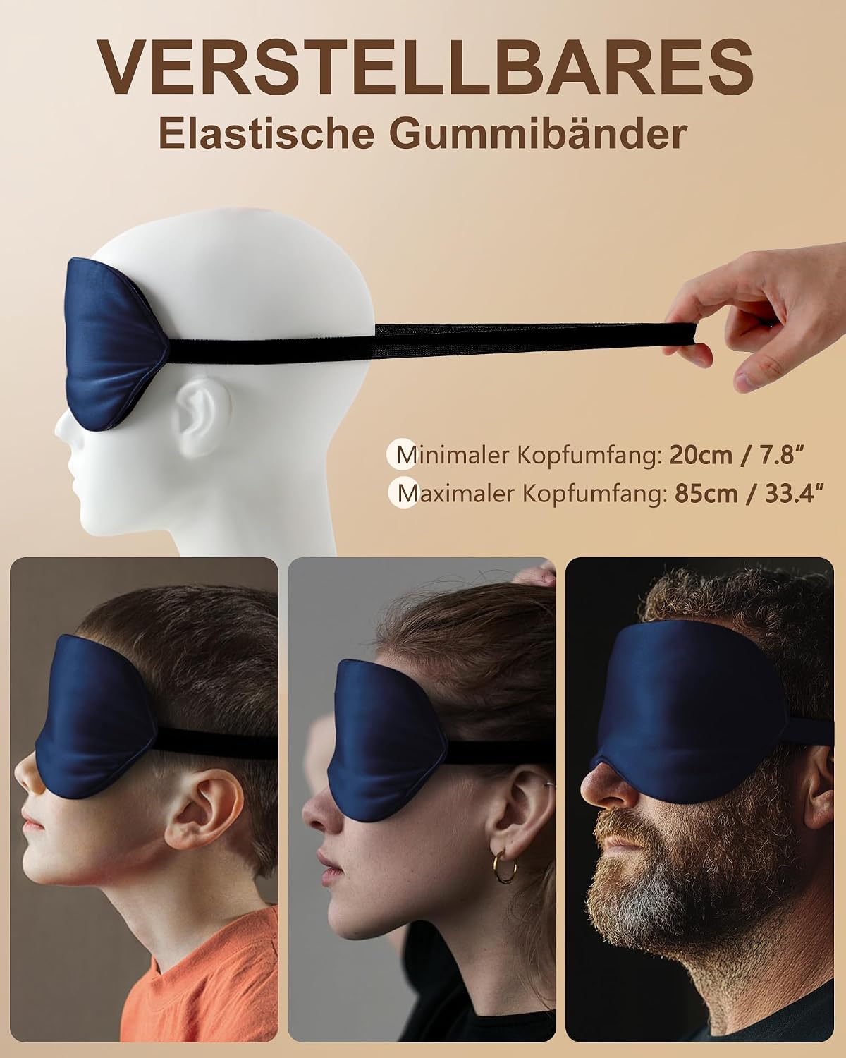 Detalle 2 de Aosun Schlafmaske Seide 100% Maulbeerseide