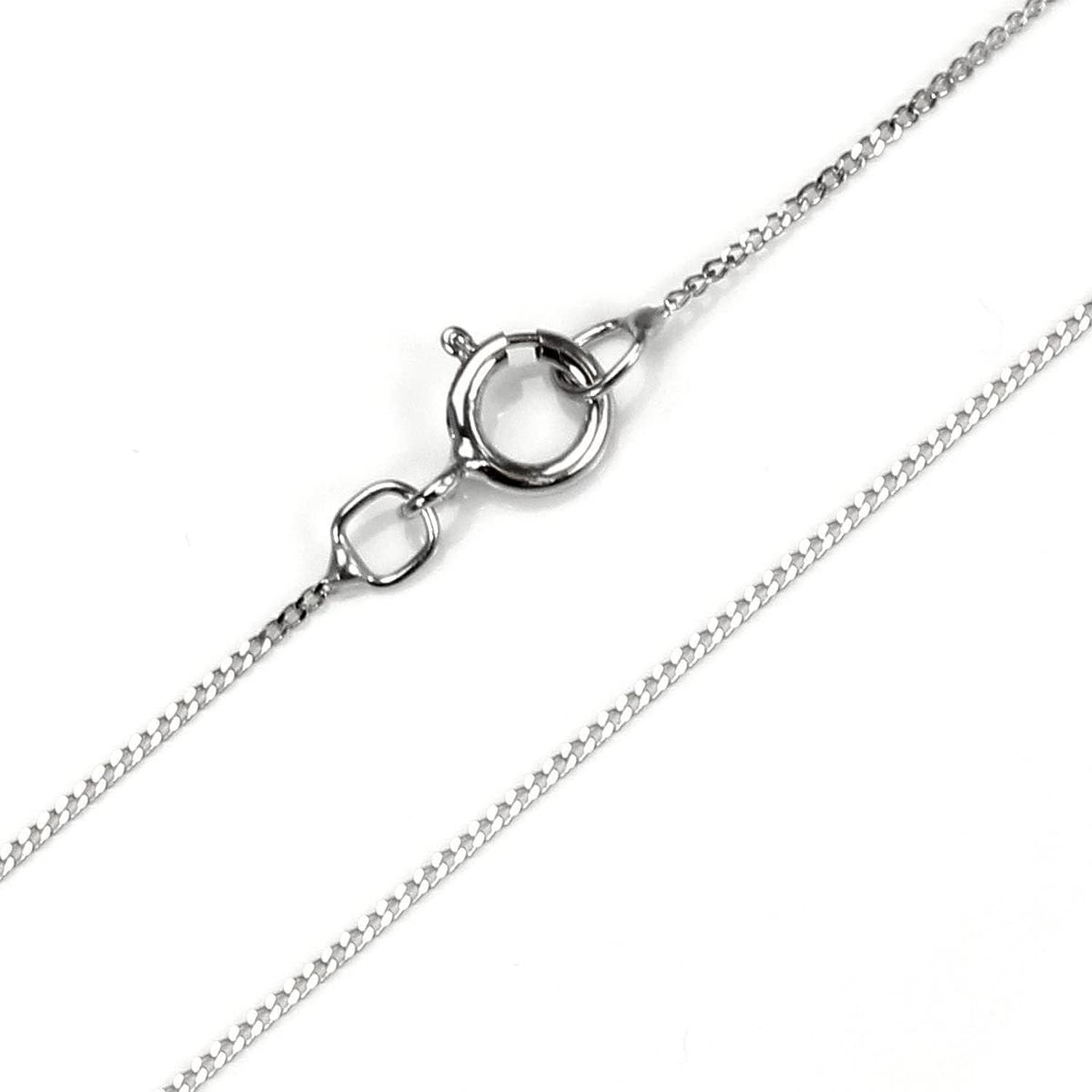 Detalle de PRINS JEWELS Chaîne Gourmette Fine en Or Blanc 18 Carats, Largeur 1 mm – Longueurs 40–50 cm