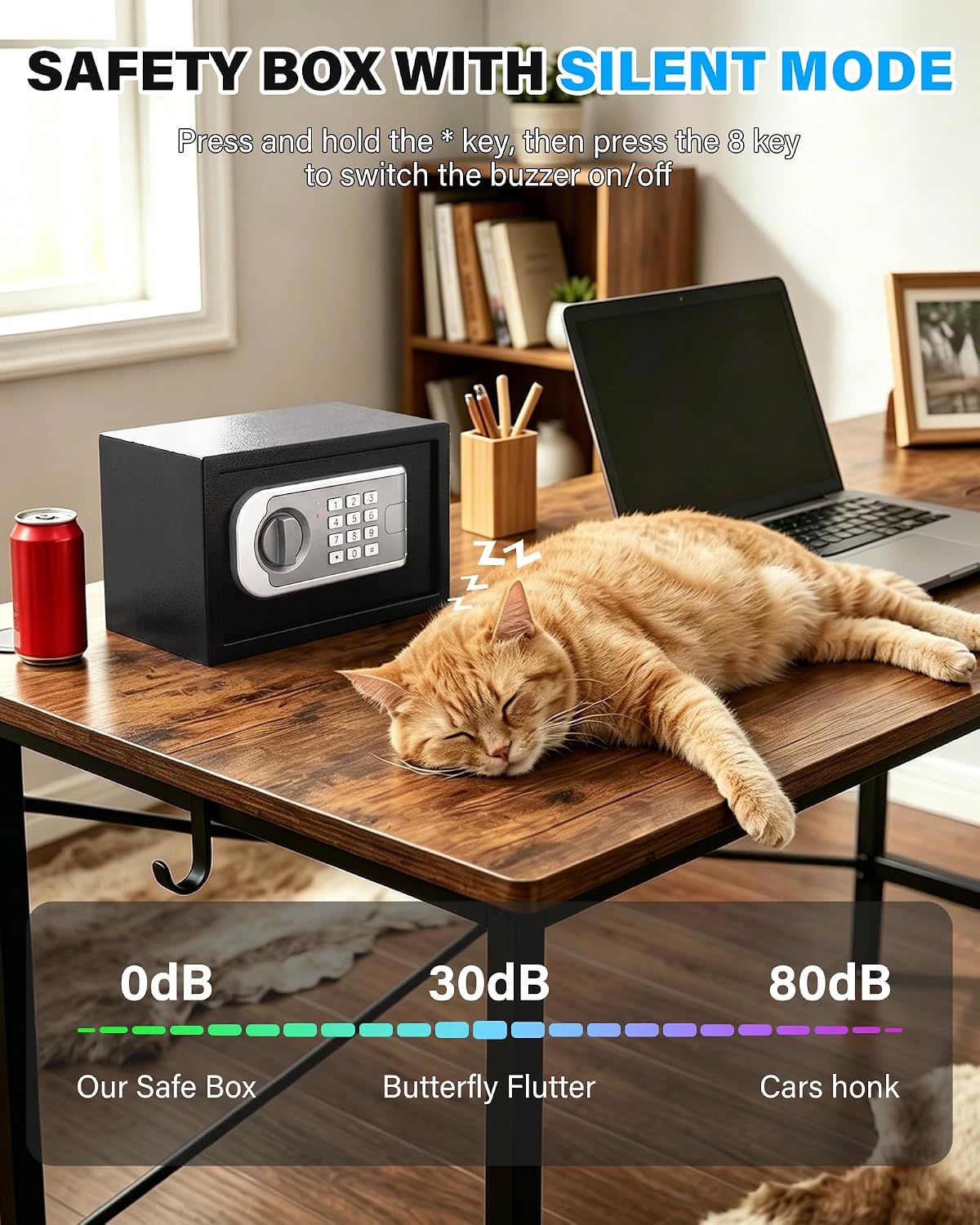 Thumbnail 6 de [UPGRADED] Small Safe Box for Home: 0.30 Cuft Mini Safe with Fireproof Bag and Programmable Keypad