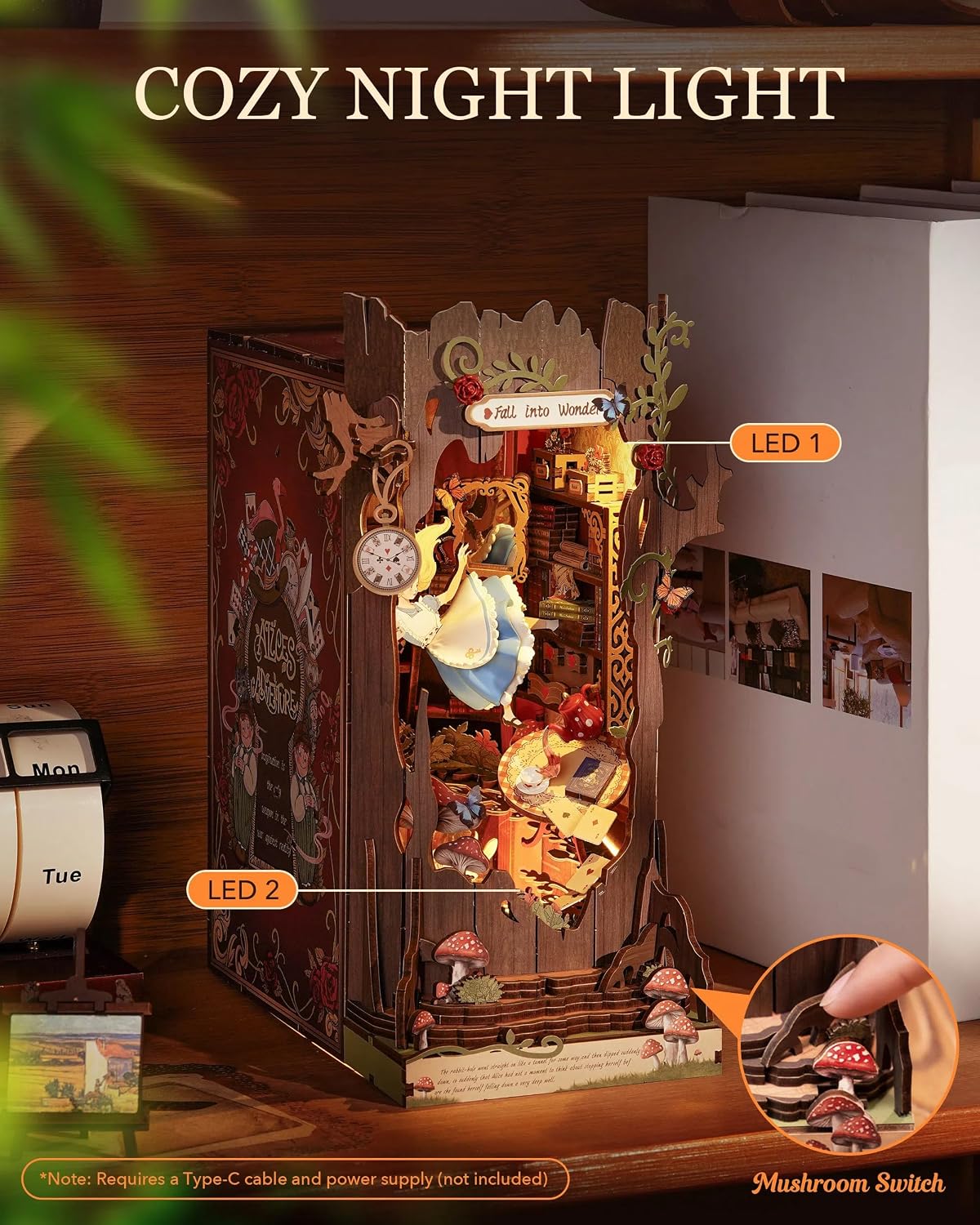 Detalle 2 de Rolife Book Nook Kit DIY miniature with lights
