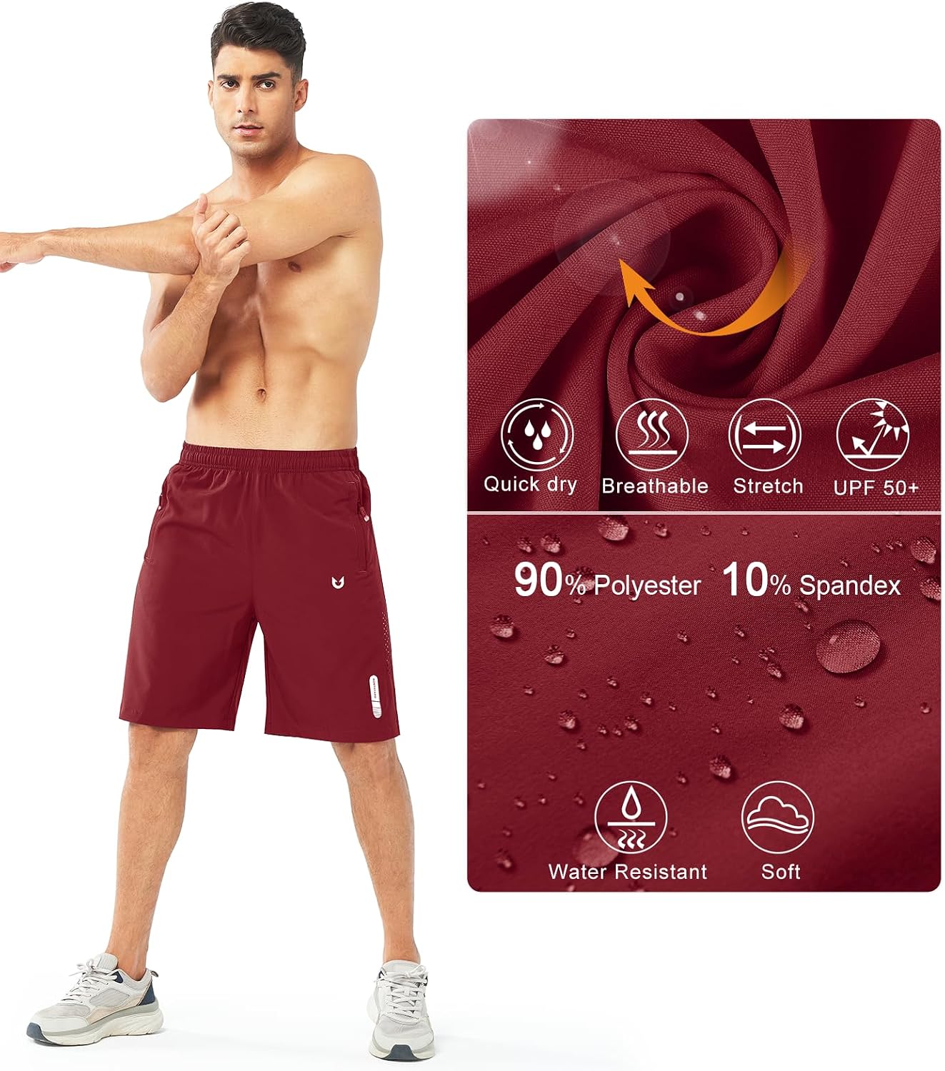 Detalle 2 de NORTHYARD Men's Running Shorts Polyester-Elastane