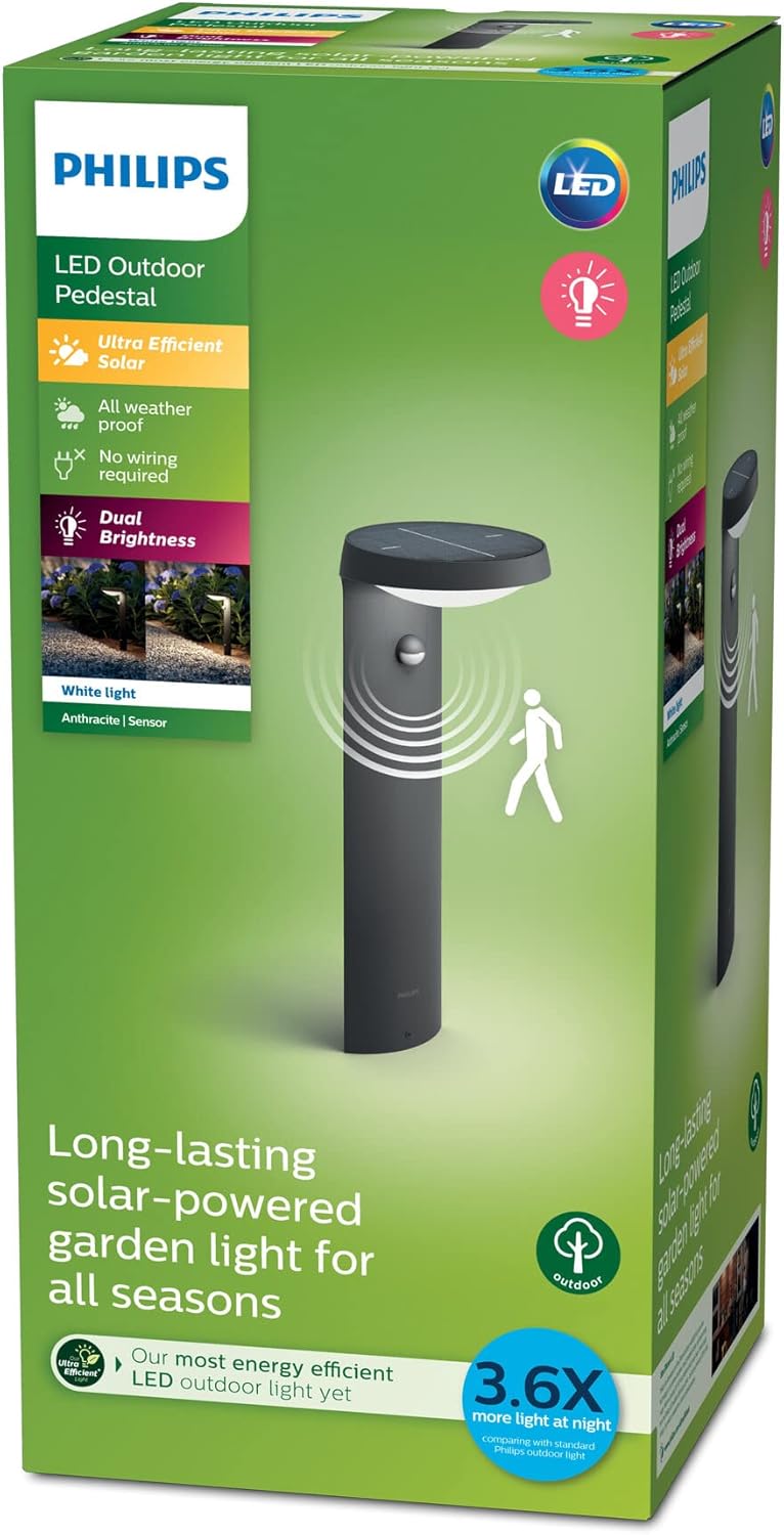 Thumbnail 4 de Philips LED Tyla paletto alto da esterni a energia solare con sensore di movimento e IP44 (1,2W)