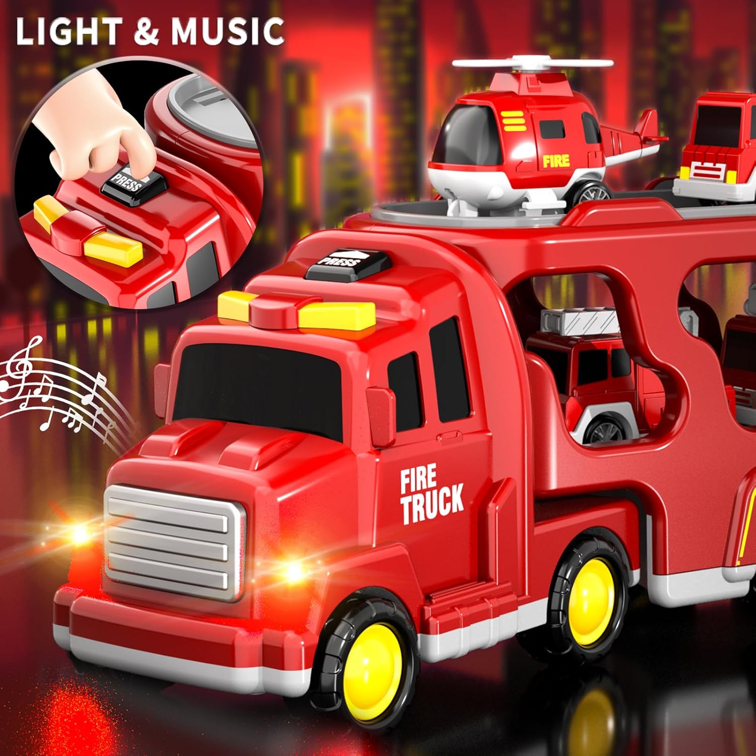 Thumbnail 3 de BLmukce Todder Fire Engine 5-in-1 Trucks