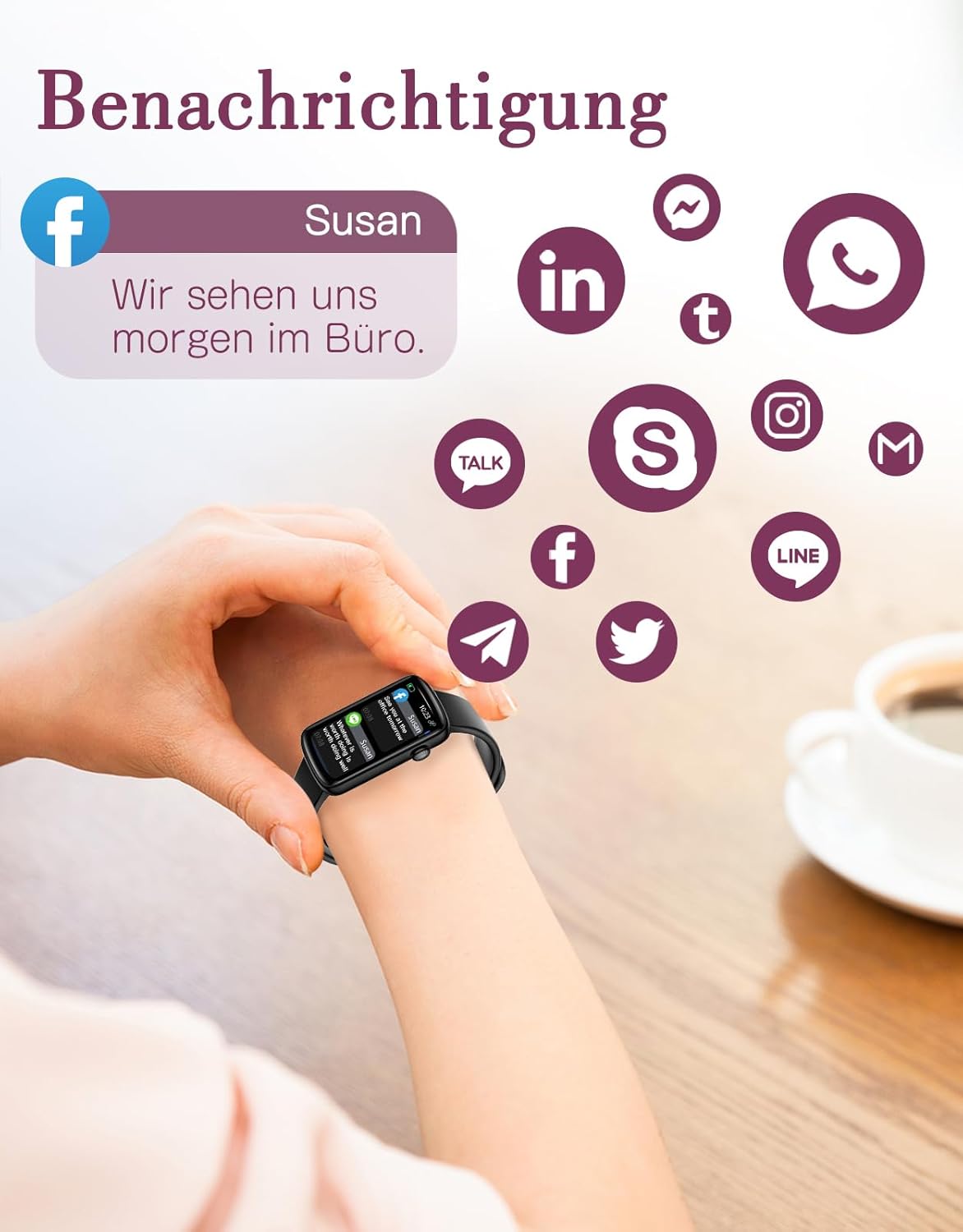 Thumbnail 5 de SHANG WING Smartwatch Damen Fitnessuhr mit SpO2