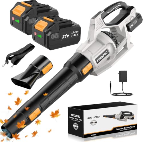 Detalle de Soplador de Hojas a Batería KUZUPRO 21 V con 2 Baterías de 4,0 Ah
