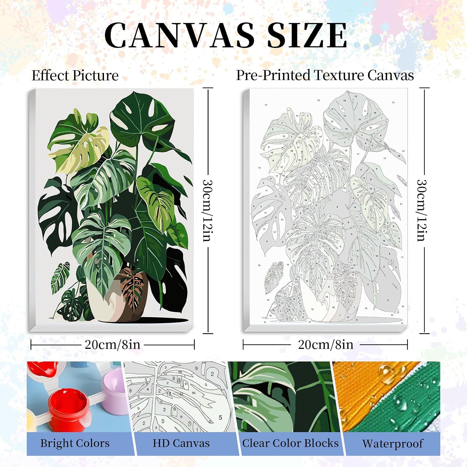 Detalle de Camocin Art Plants Paint by Numbers 8 x 12in