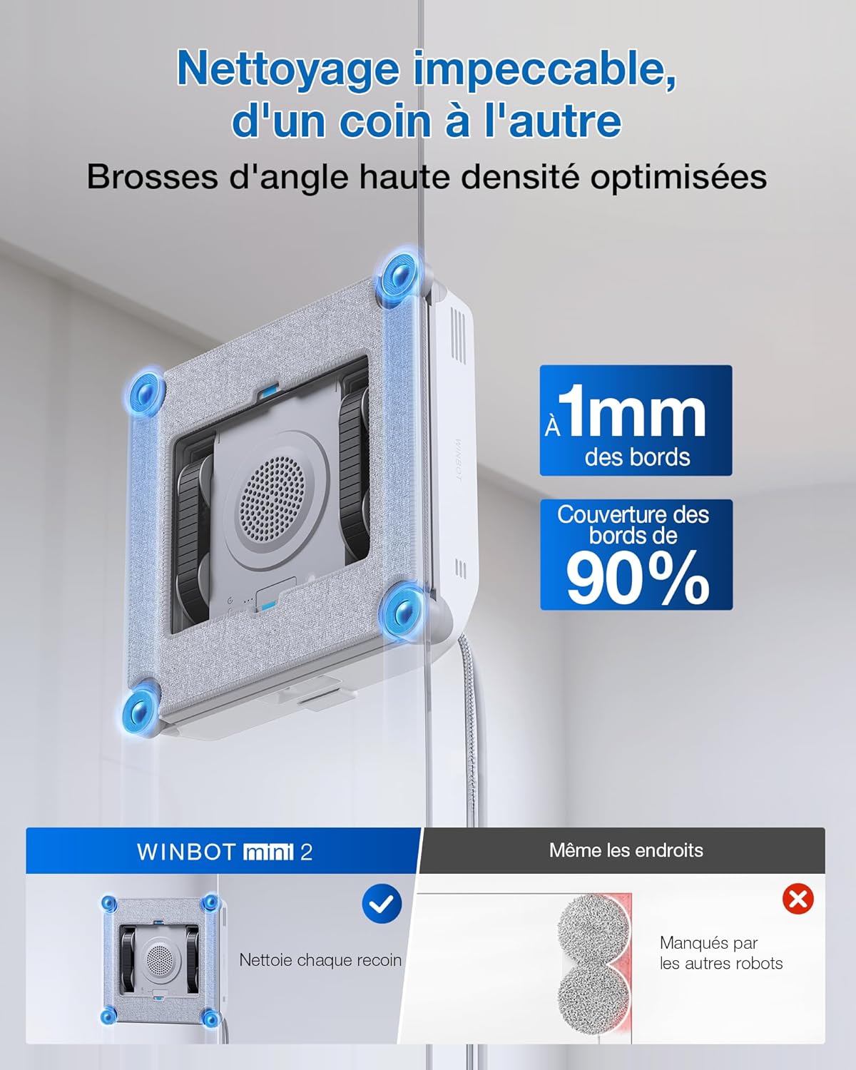 Thumbnail 3 de ECOVACS WINBOT Mini 2 — Robot Nettoyeur de Vitres ultra-mince, navigation intelligente et sprays ultrasoniques