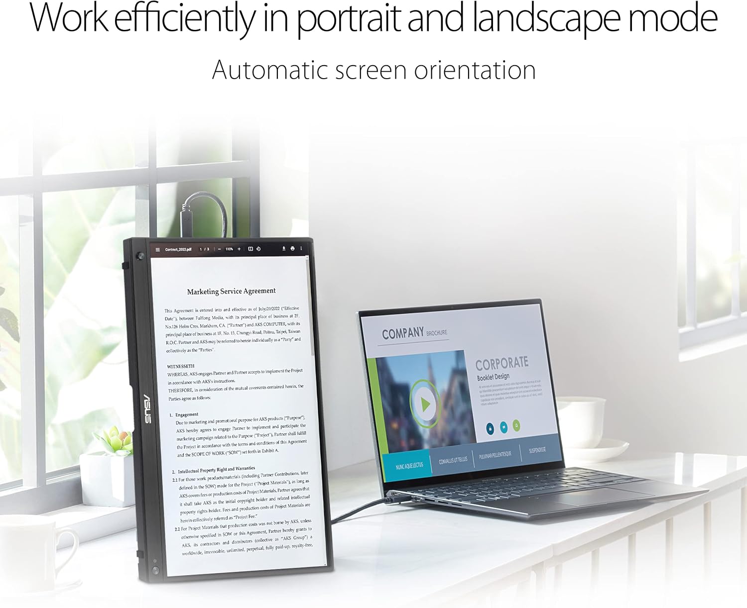 Detalle de ASUS ZenScreen MB16AHG Portable Monitor: 15.6-inch Full HD IPS, 144Hz, USB-C & Mini-HDMI