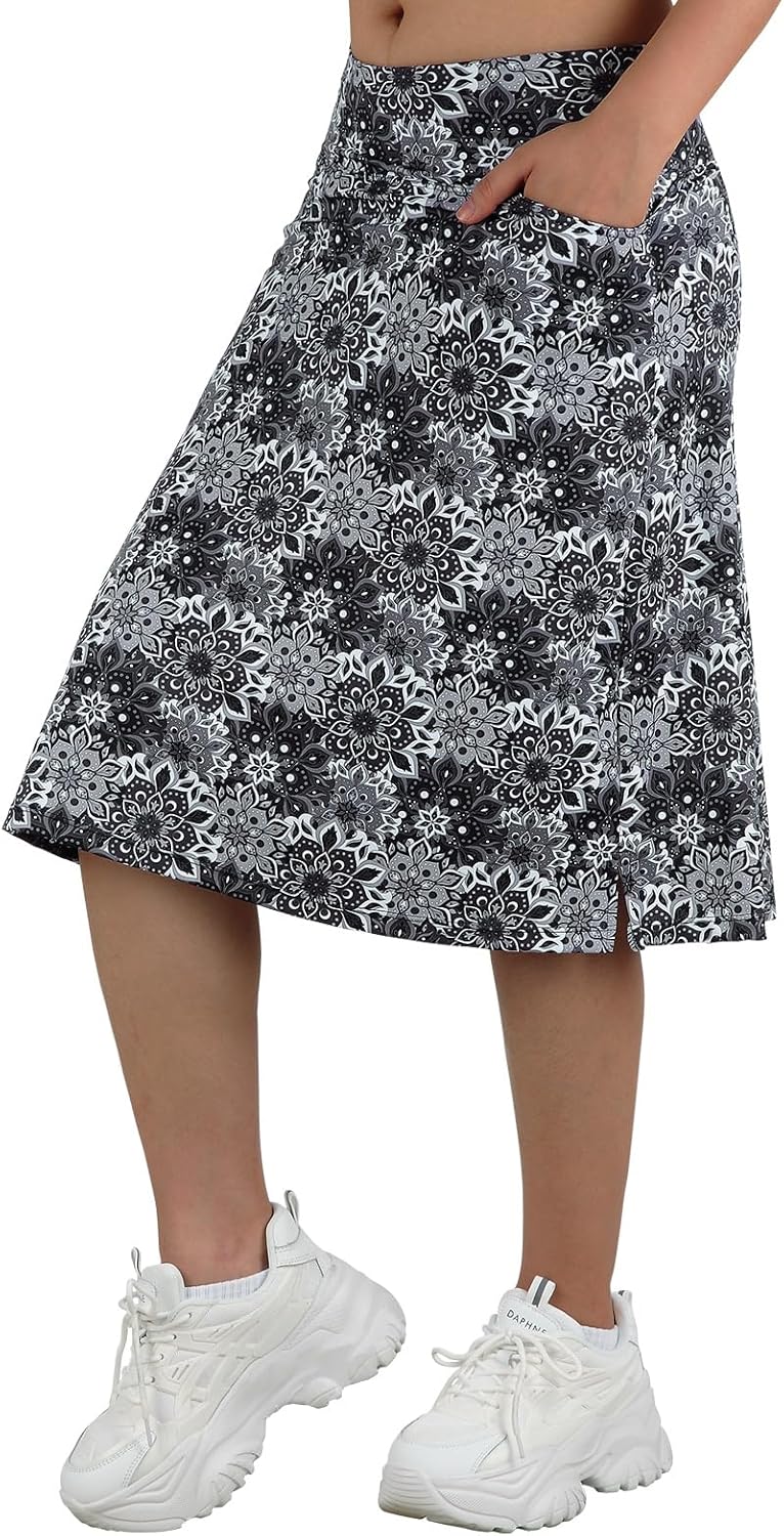 Thumbnail 5 de Women’s Midi Length Skorts Skirts with 3 Pockets (24" Knee Length) — 2-in-1 Modest Athletic Skort