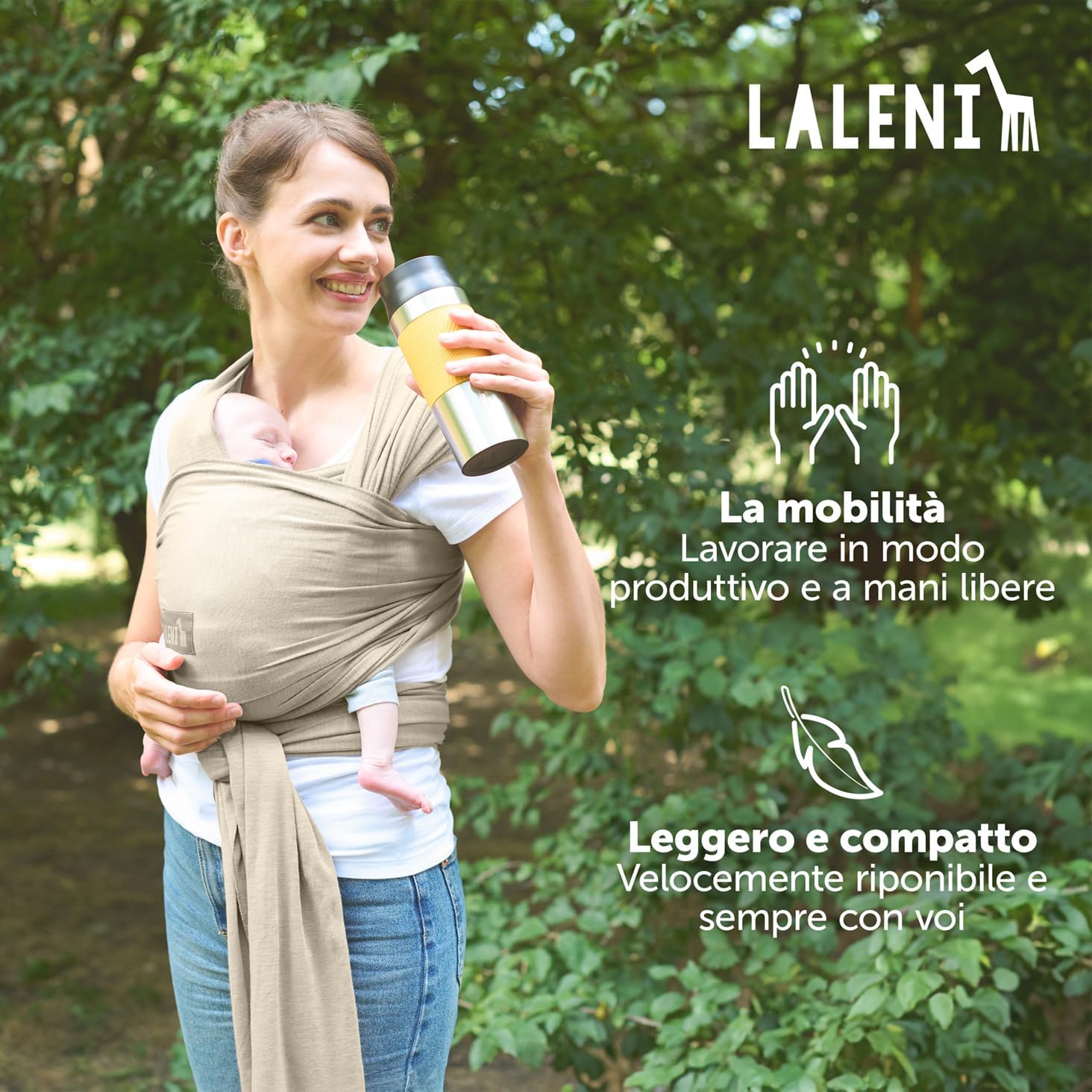 Thumbnail 5 de Laleni Fascia neonato fino a 15 kg in morbido cotone (circa 5,10 m) certificata OEKO-TEX