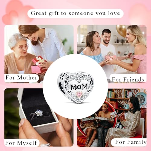 Detalle de BOIGEGU Amor Charms de plata de ley 925 con circonita cúbica 5A (compatible con europeos)