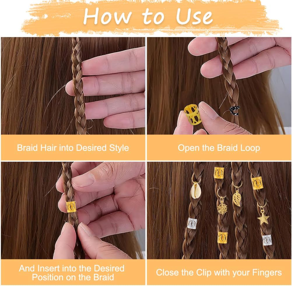 Detalle de ACWOO Dreadlock Perline Clip a Spirale 53 pezzi
