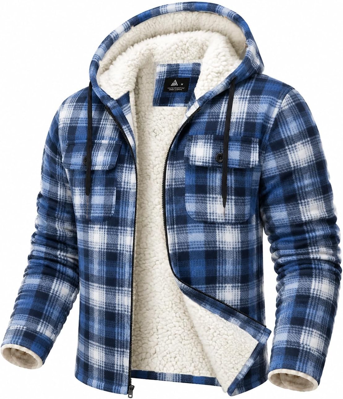 Detalle de GEEK LIGHTING Men's Flannel Jacket, Sherpa-Lined