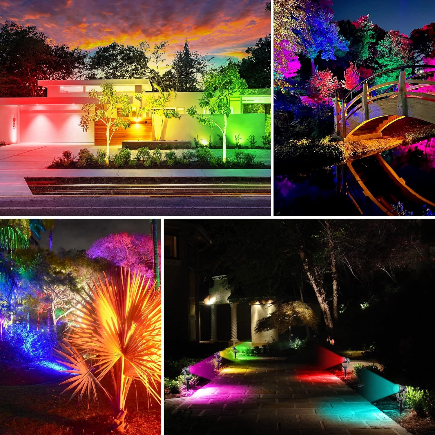 Thumbnail 6 de NATPOW Solar Spotlights Outdoor Garden Lights (4-in-1) – RGB Colour Changing, Dusk-to-Dawn, IP65 Waterproof