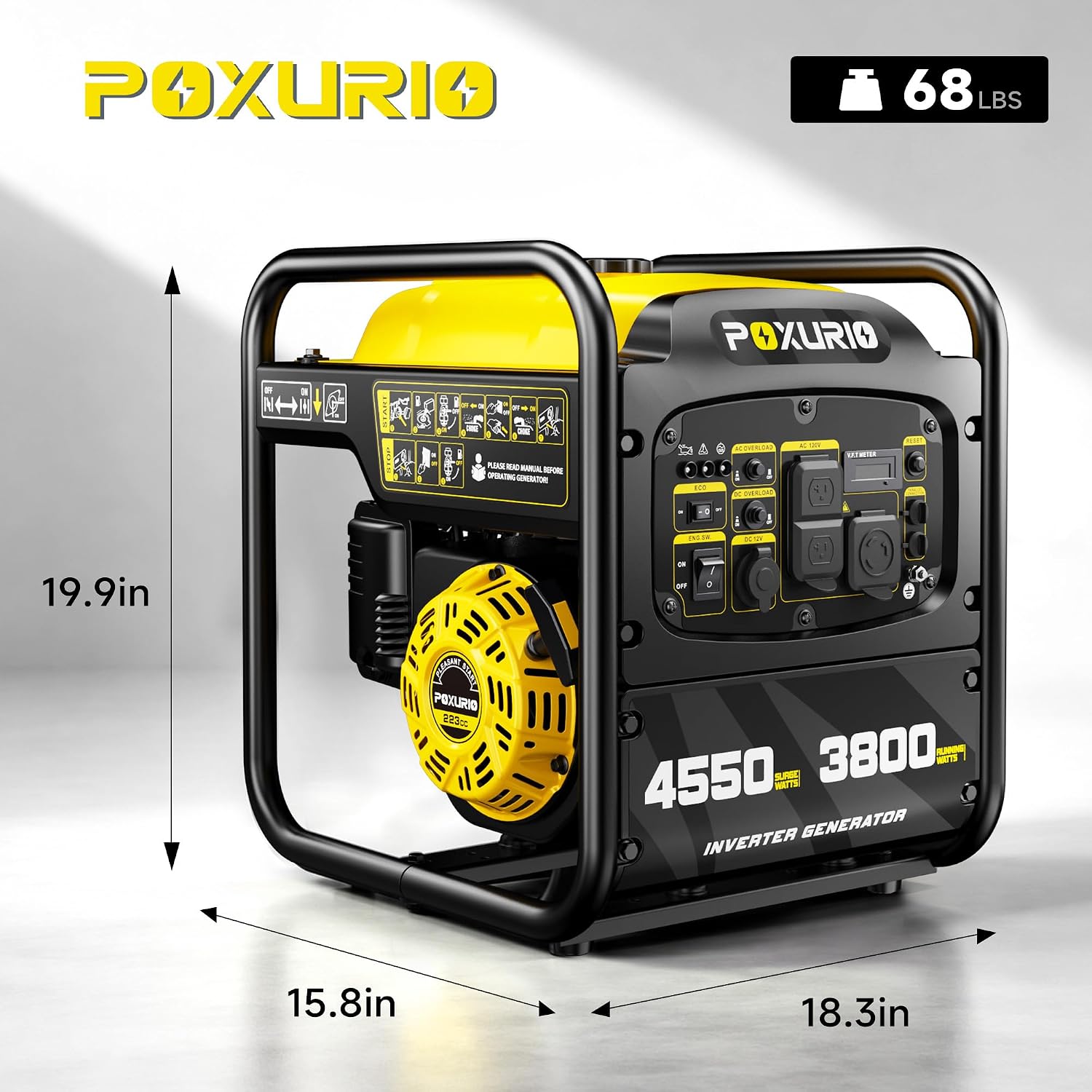 Detalle de POXURIO portable inverter generator 4550 watts