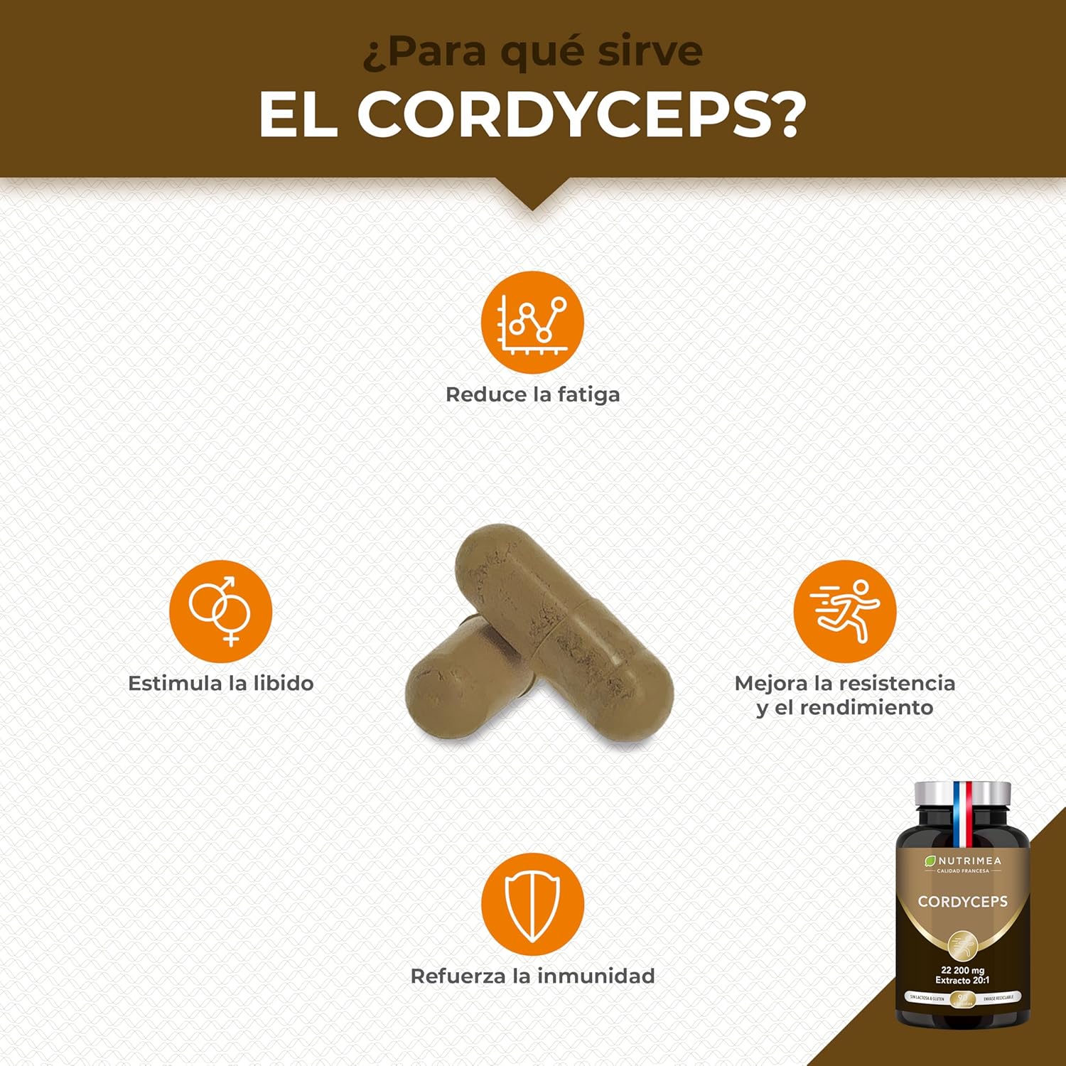 Detalle 2 de Nutrimea Cordyceps 🍄 Extracto Micelio 20:1 22200 mg
