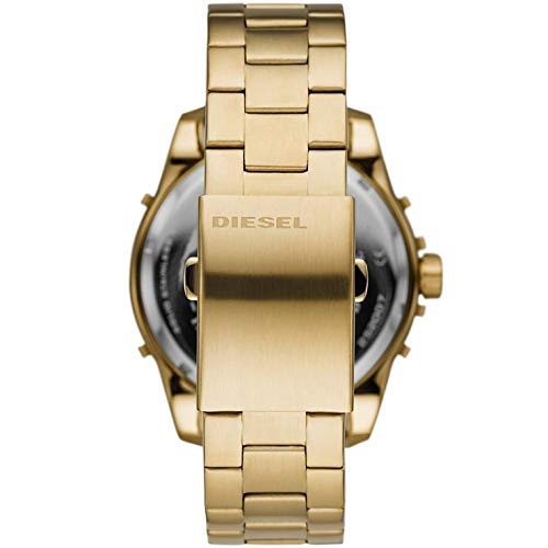 Detalle de Diesel Reloj para hombre Caged DZ1949: acero dorado, 46 mm, 3 agujas y fecha