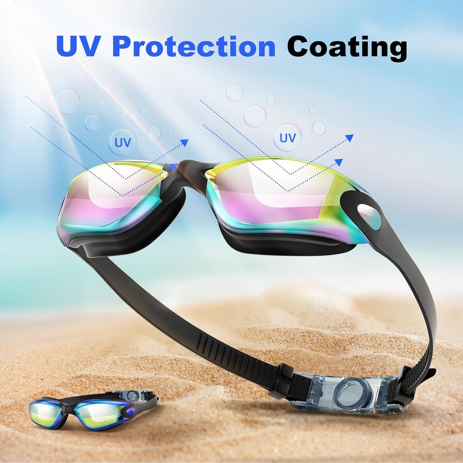 Thumbnail 4 de Swimming Goggles 2-Pack for Kids (Ages 6–14) with Adult Goggles – Anti-fog UV Swim Lenses