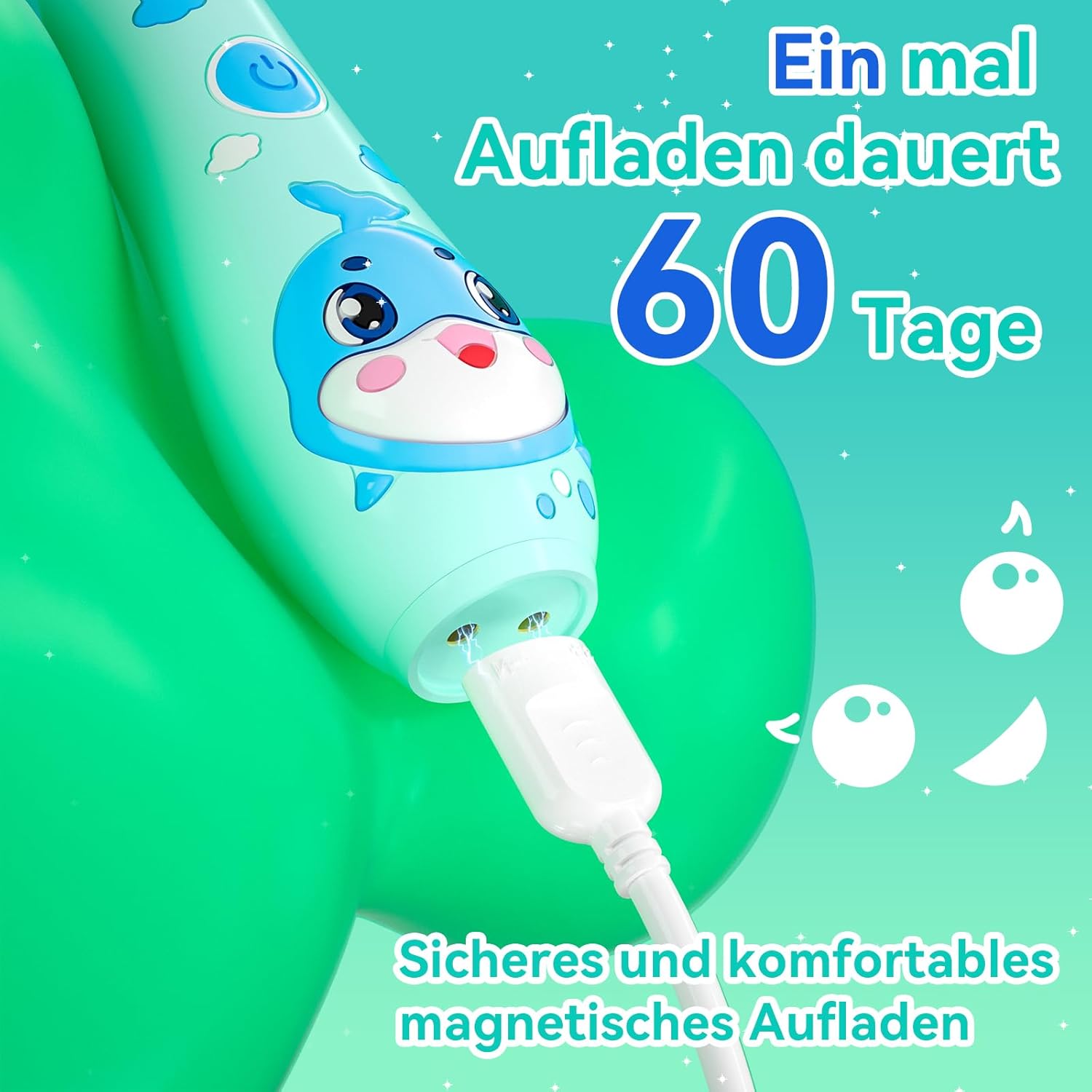 Thumbnail 3 de Seago Elektrische Zahnbürste für Kinder 0–6 Jahre SG2139 (Dunkelblau) mit LED, Smart Timer und 8 Ersatzbürsten