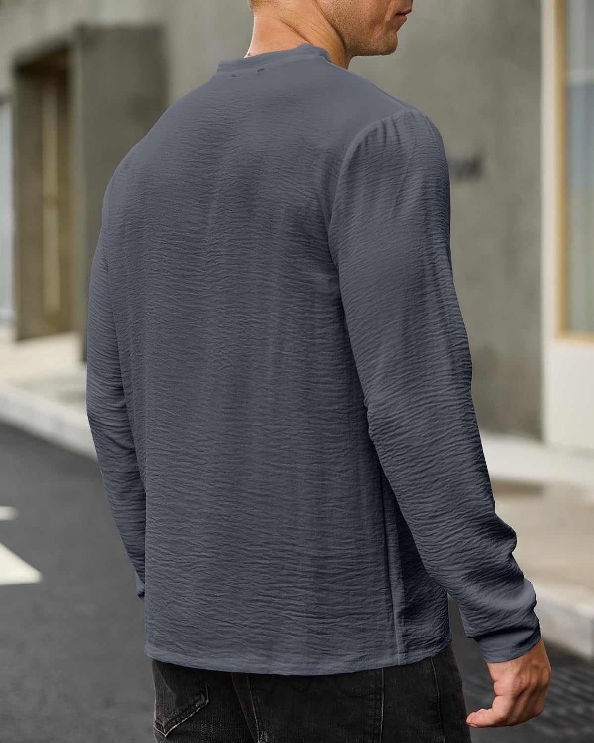 Thumbnail 2 de LAOARA T-Shirt Henley Homme Manches Longues