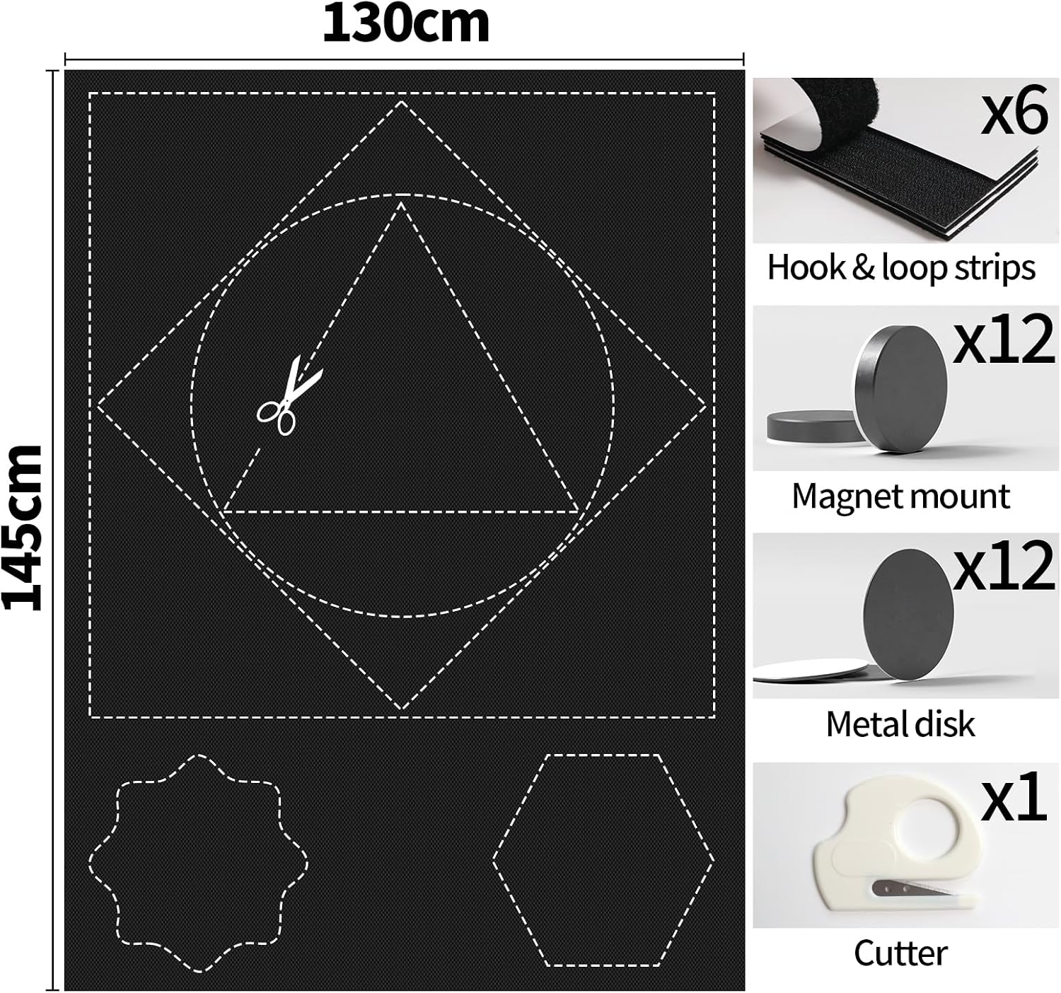 Thumbnail 6 de BKSAI Magnetic Blackout Blinds for Bedroom Windows (No drilling, portable, magnetic fixings) – 130x145cm