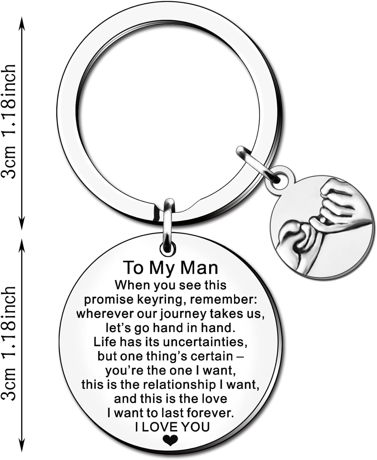 Thumbnail 1 de HULALA Valentine’s Gift for Him: Promise Coin Keyring
