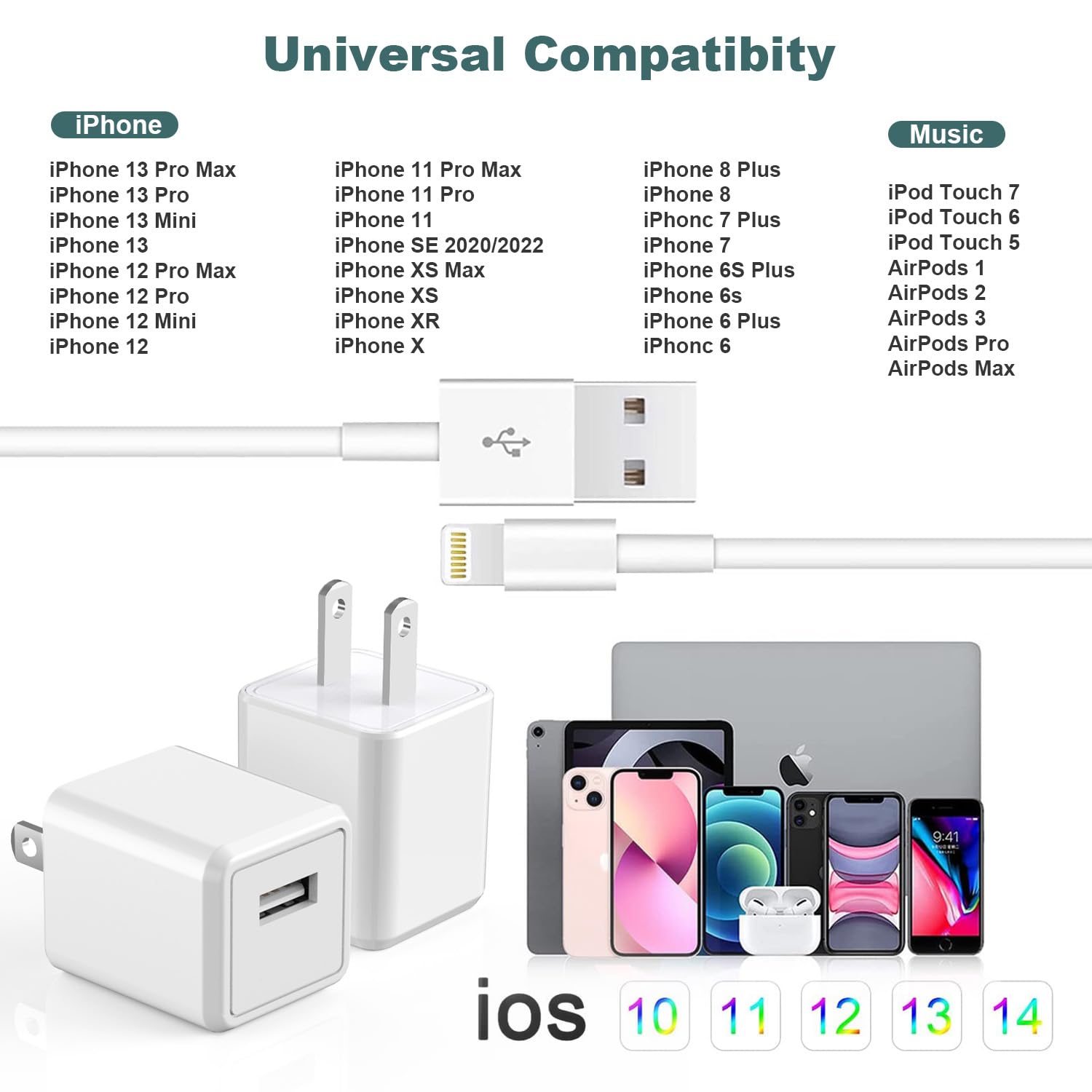 Thumbnail 6 de Cube iPhone Charger Travel 2Pack 6FT Lightning Cable