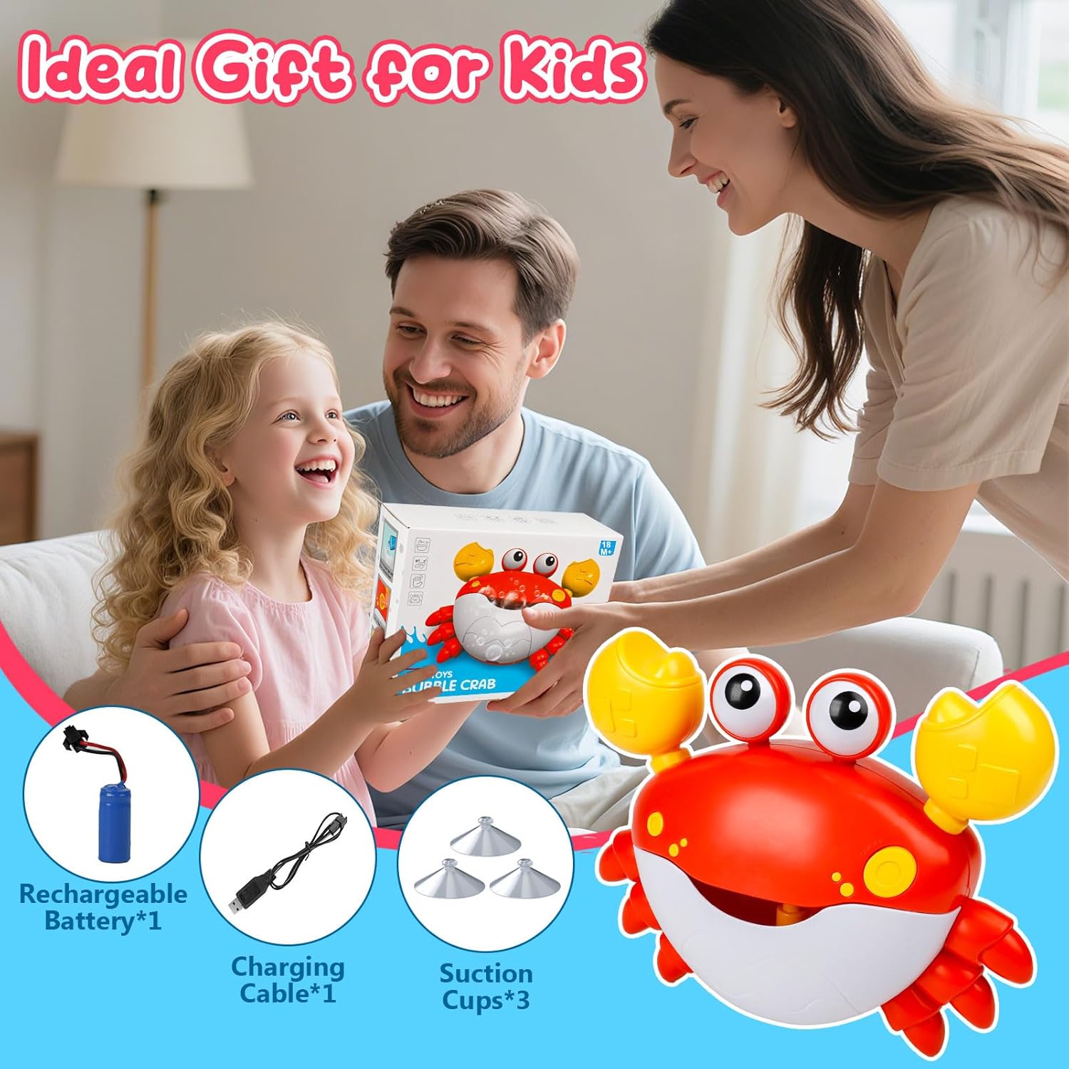 Thumbnail 5 de JoiTale Baby Bath Toys rechargeable bubble crab