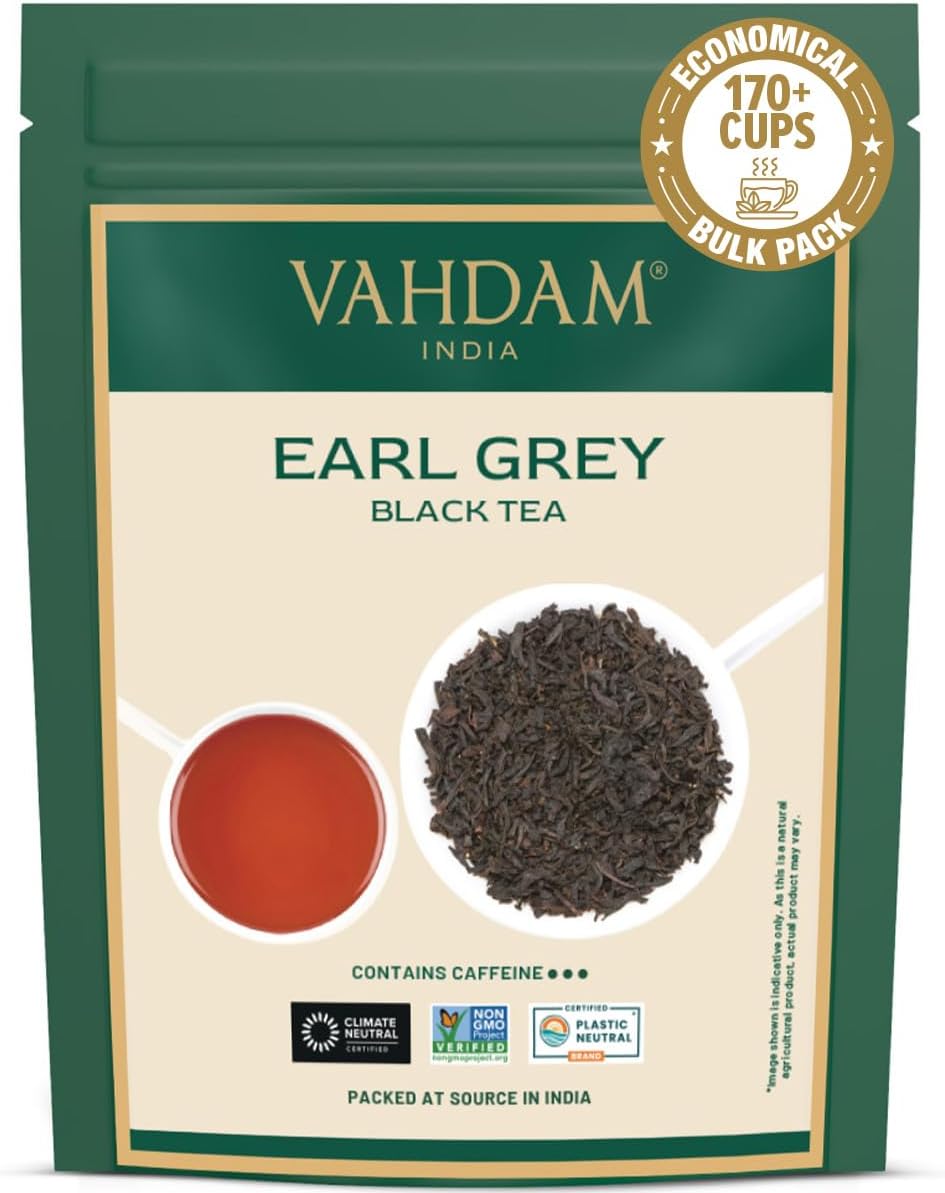 Detalle de VAHDAM Tè Nero Earl Grey in Foglie – 340 g, 170+ tazze di pura Bergamotta