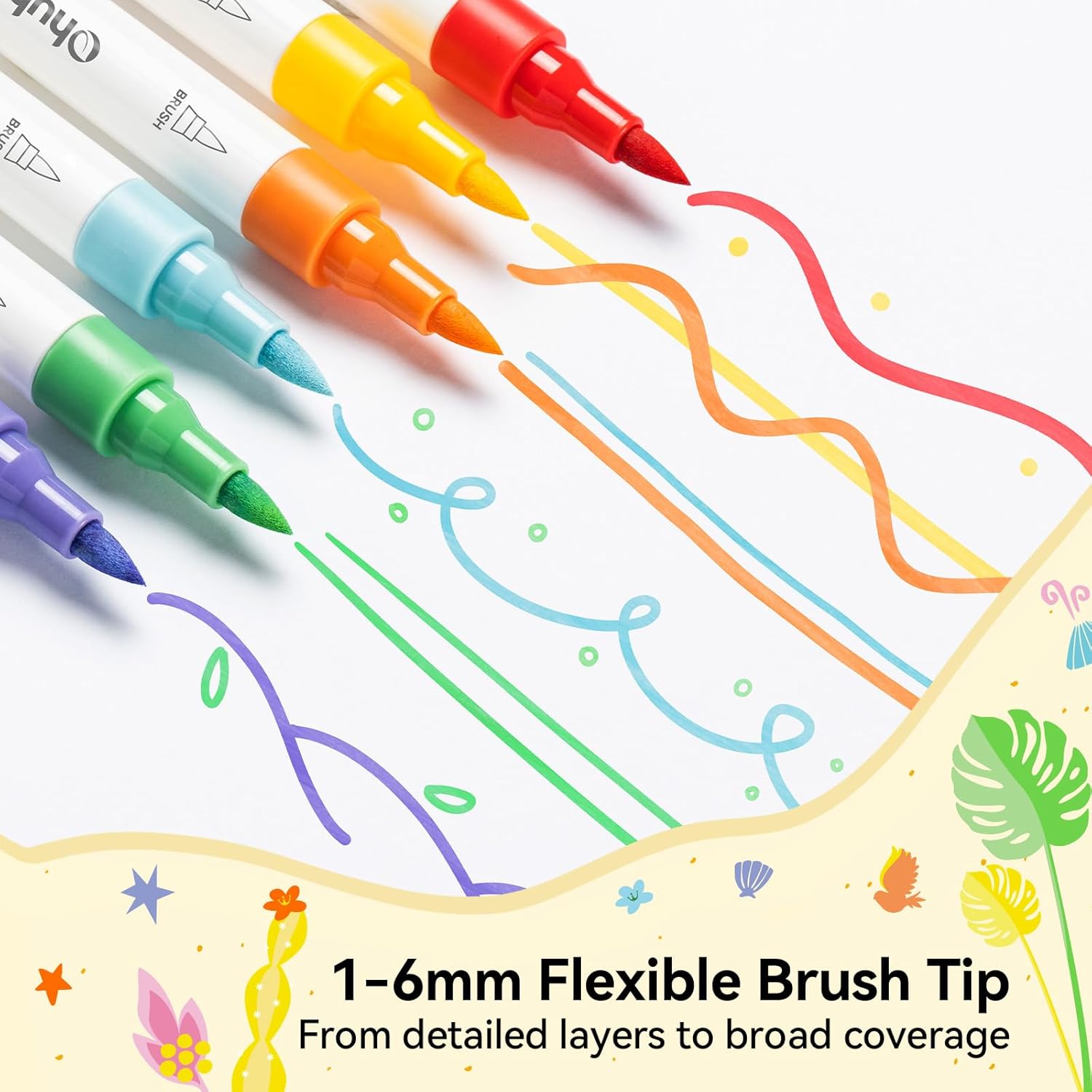 Thumbnail 4 de Ohuhu Acrylic Markers Brush Tip 30 Colours 🎨