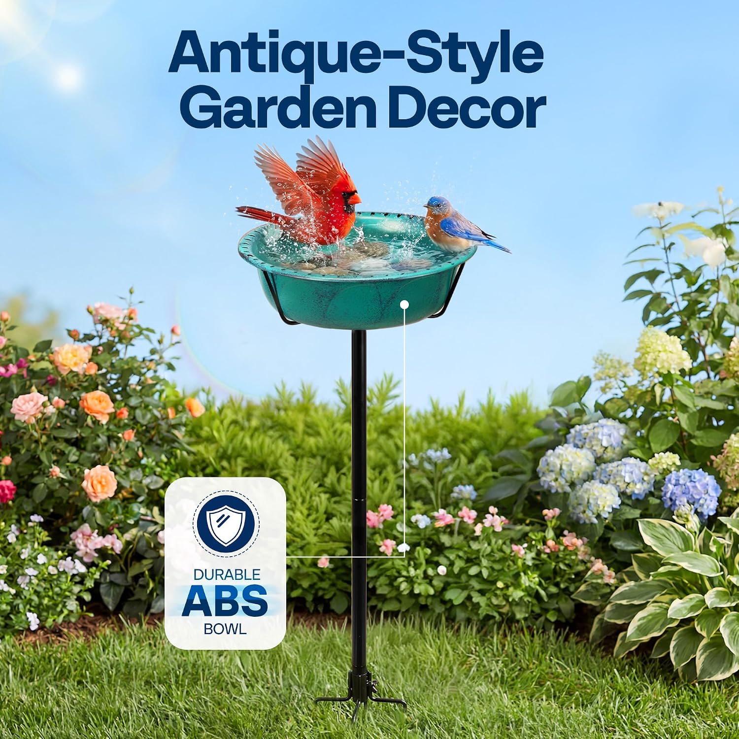 Detalle de VIVOHOME Bird Bath 13-Inch Bowl