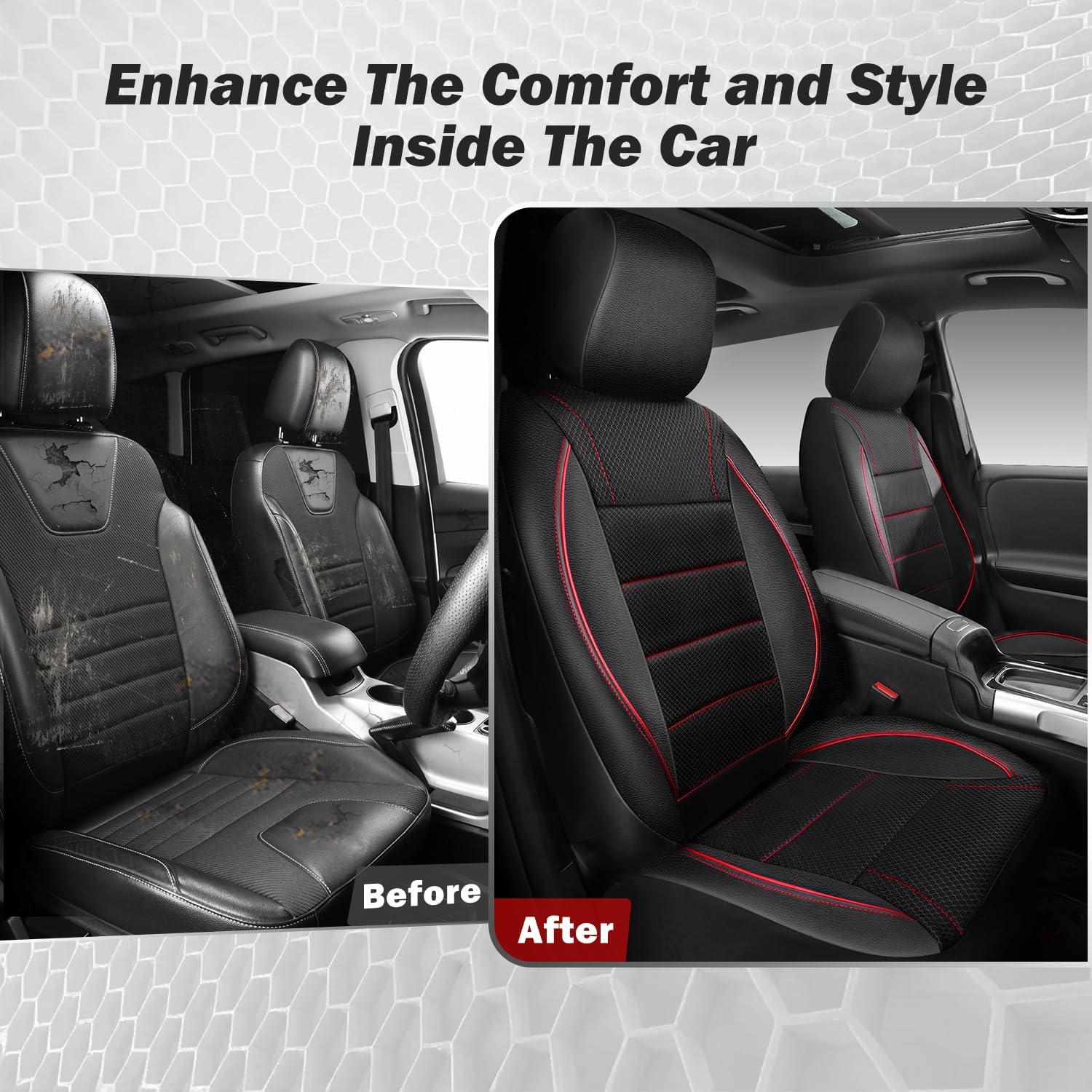 Thumbnail 6 de CAR PASS Air Mesh Leather Seat Covers 2-Pack