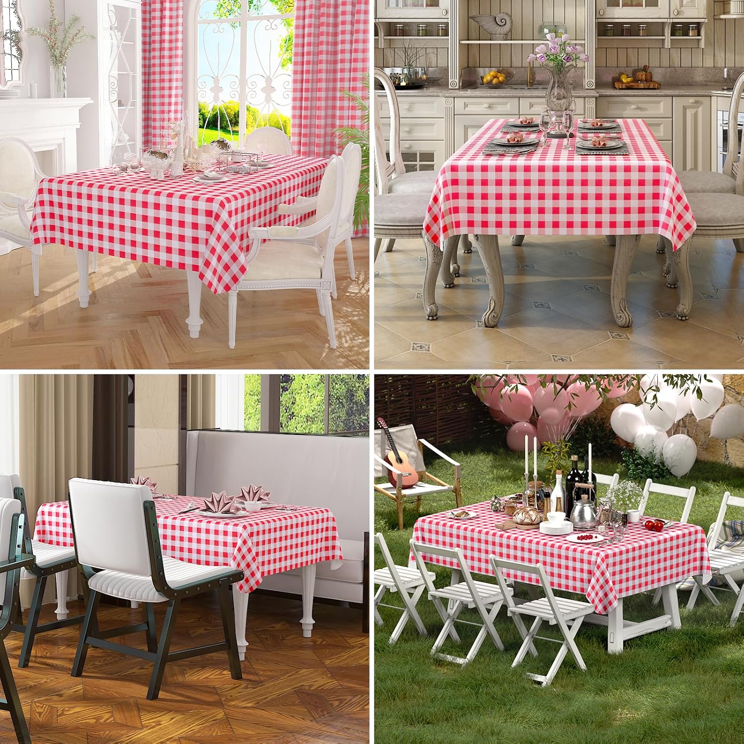 Thumbnail 6 de misaya Rectangle Waterproof Vinyl Table Cloth (60" x 120") with Buffalo Flannel Backing