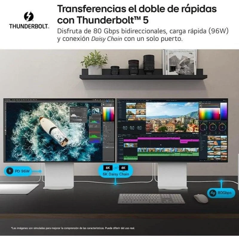 Thumbnail 2 de LG UltraFine 32U990A-S de 32" con 6K, IPS, HDR600 y Thunderbolt 5 (pivotable)