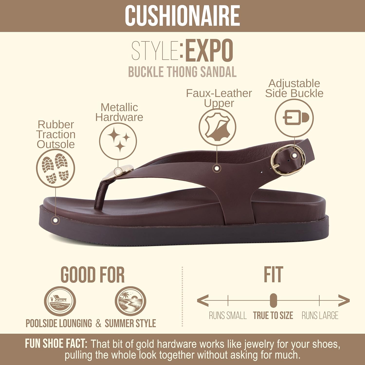 Thumbnail 3 de CUSHIONAIRE Expo Thong Sandals for Women: Cushioned Arch Support Slingback Sandals