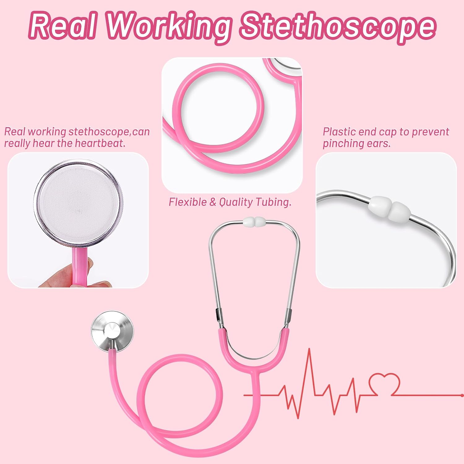 Detalle 2 de Wuclad 12-Piece Kids' Doctor Costume with Scrubs, Lab Coat and Stethoscope
