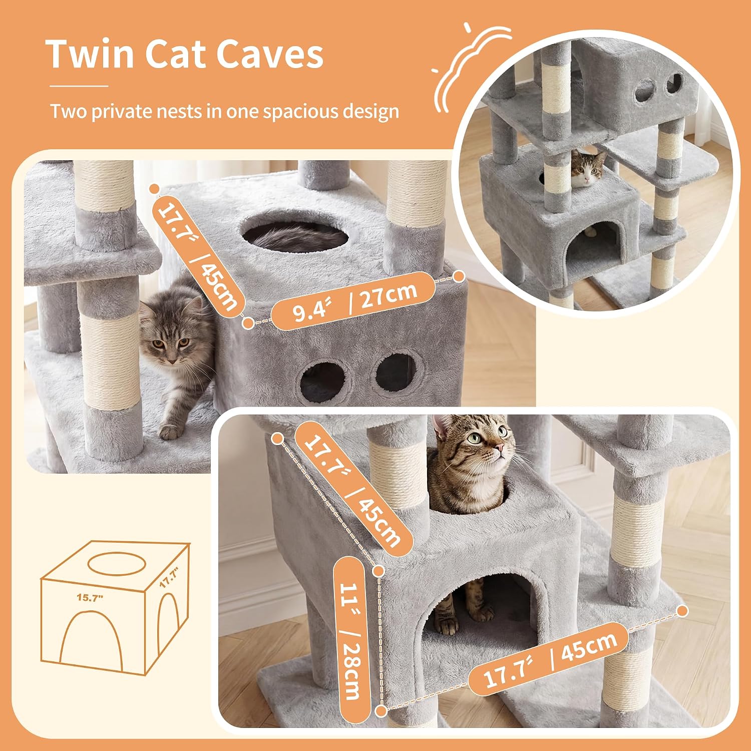 Detalle de Heybly Floor-to-Ceiling Cat Tree HCT92W