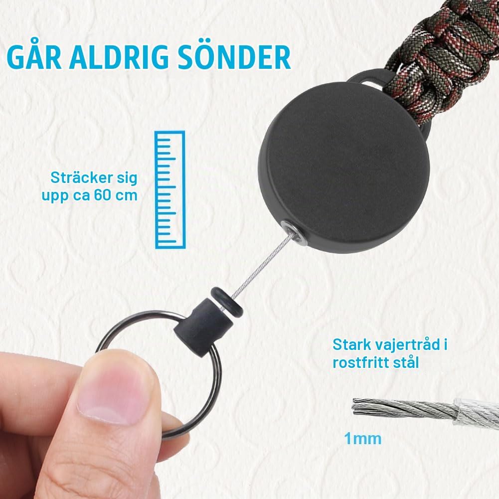 Thumbnail 3 de Vicloon infällbar märkesrulle, 3-pack med 60 cm utdragbar stålvajer