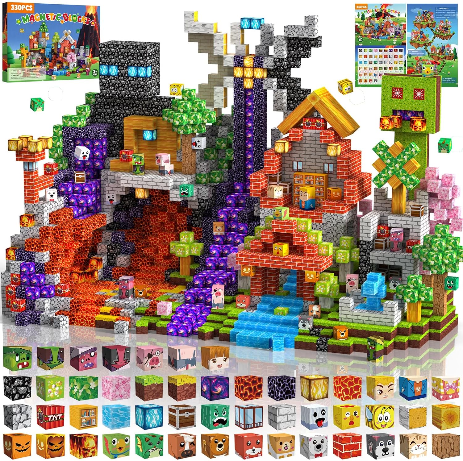 Detalle de Magnetische Bausteine 330 PCS – 2 cm Magnetbausteine für Kinder ab 3 Jahre