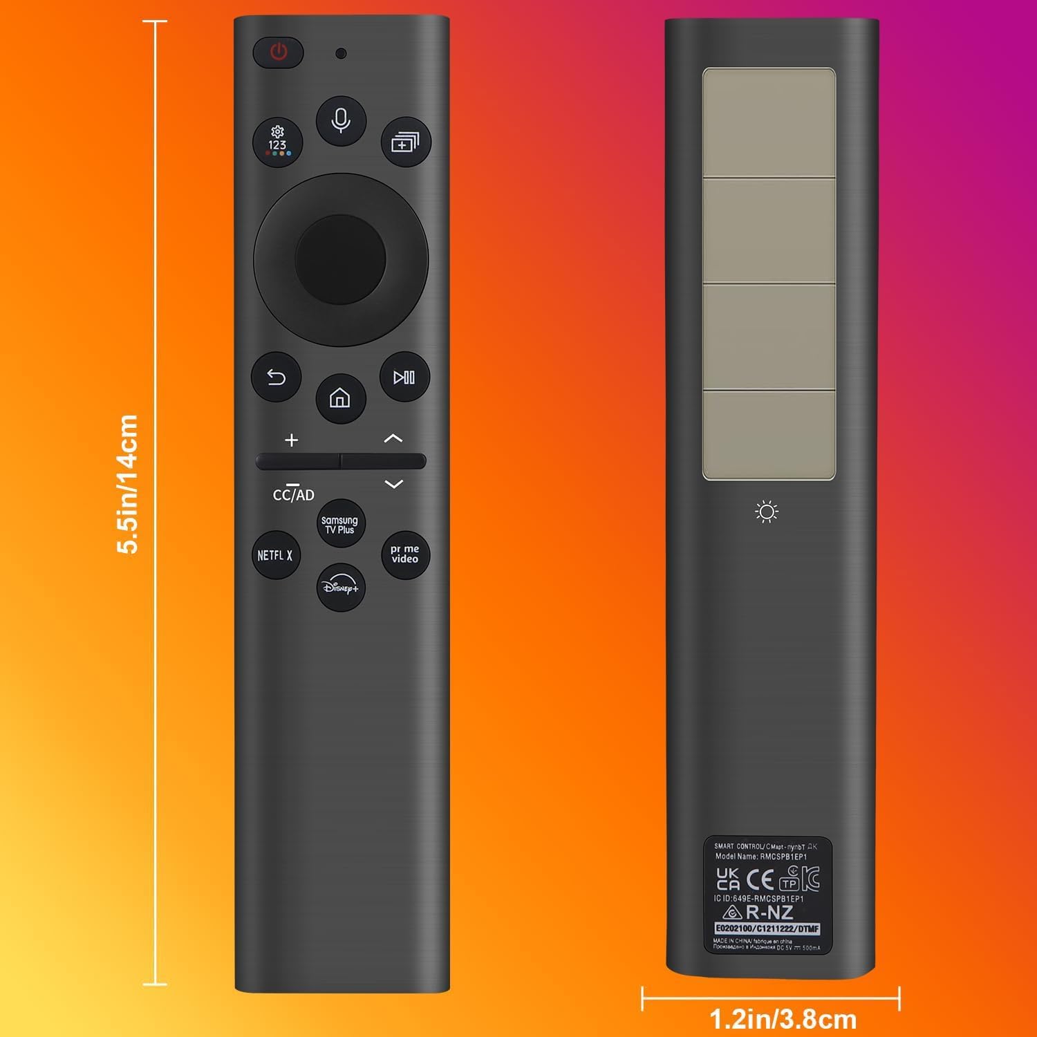 Thumbnail 6 de UNOCAR for Samsung TV Remote (Rechargeable Solar, USB-C Fast Charging) for Samsung Frame & 2018–2025 Smart TVs