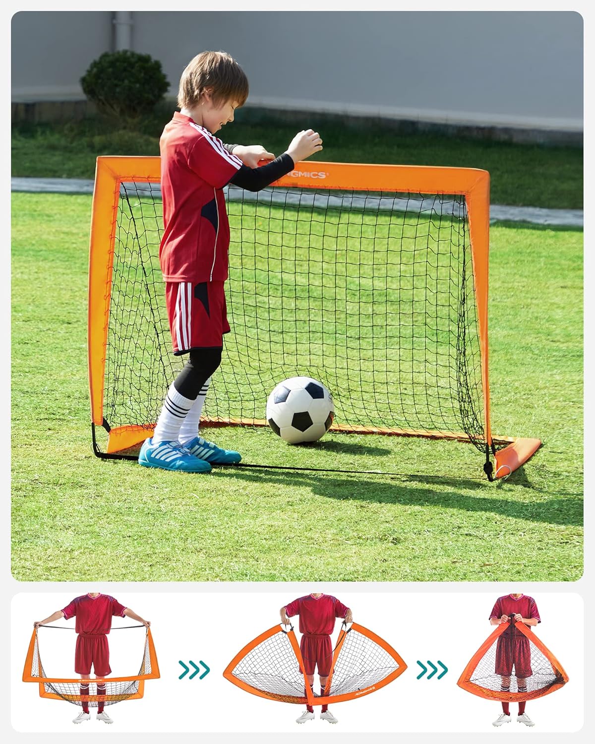 Thumbnail 4 de SONGMICS set of 2 kids’ football goals (4 x 3FT foldable net) with quick assemble frame