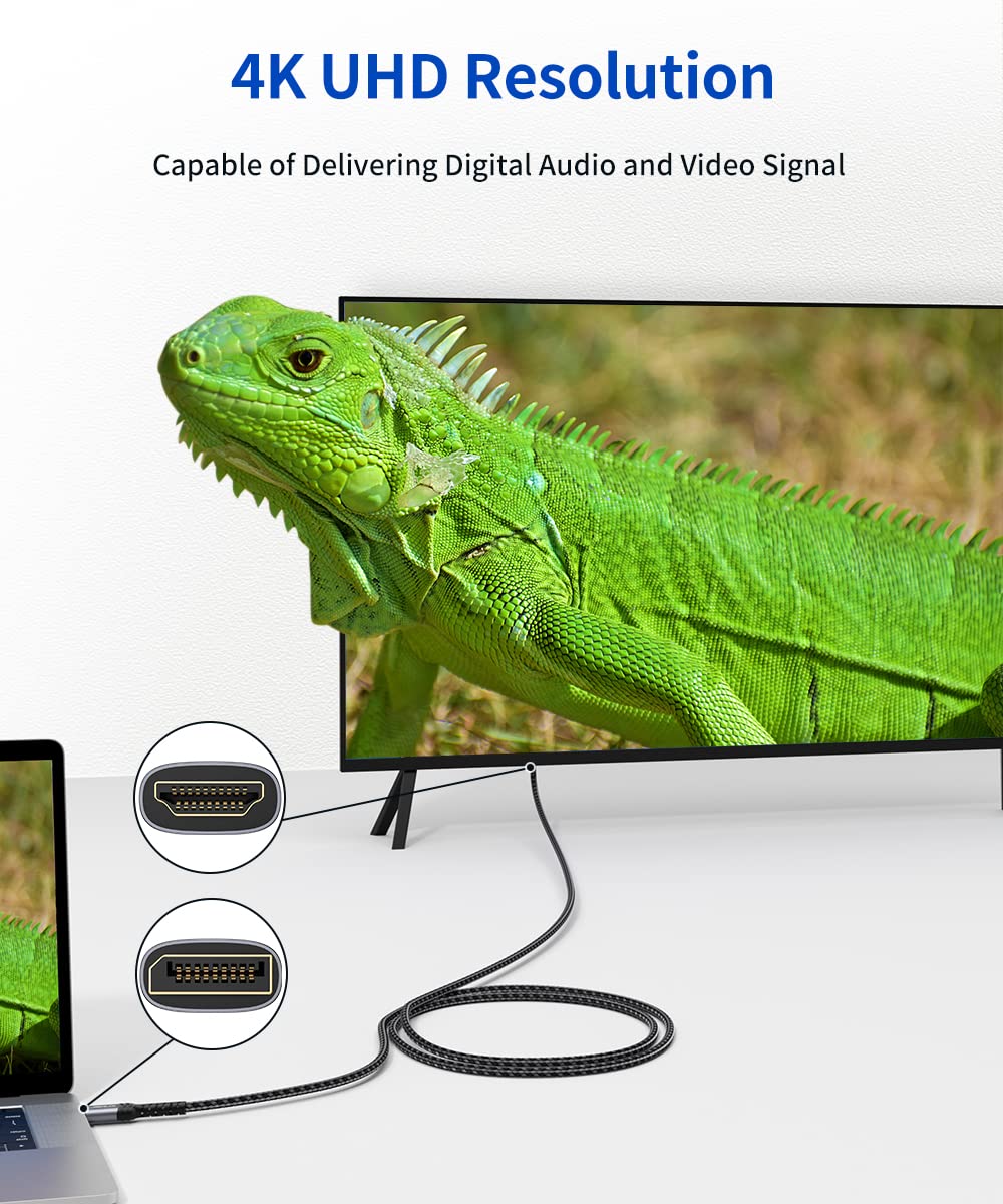 Thumbnail 5 de JSAUX Cavo DisplayPort a HDMI 4K 2M: affidabile unidirezionale DP–HDMI per PC e schede grafiche