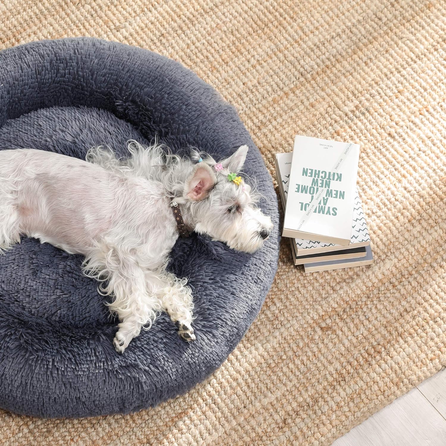 Thumbnail 1 de Feandrea Dog Bed, Donut Cat Bed (70 cm) – Fluffy Calming Bed with Washable Cover
