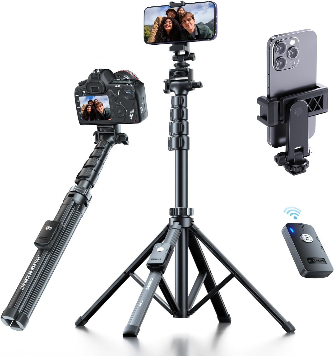 Detalle de Fugetek 62" Professional Cell Phone Tripod 62