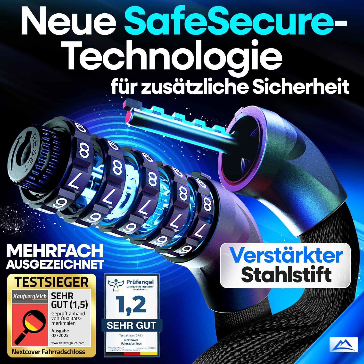 Detalle 2 de NEXTCOVER LockOne Fahrradschloss Zahlencode 90 cm