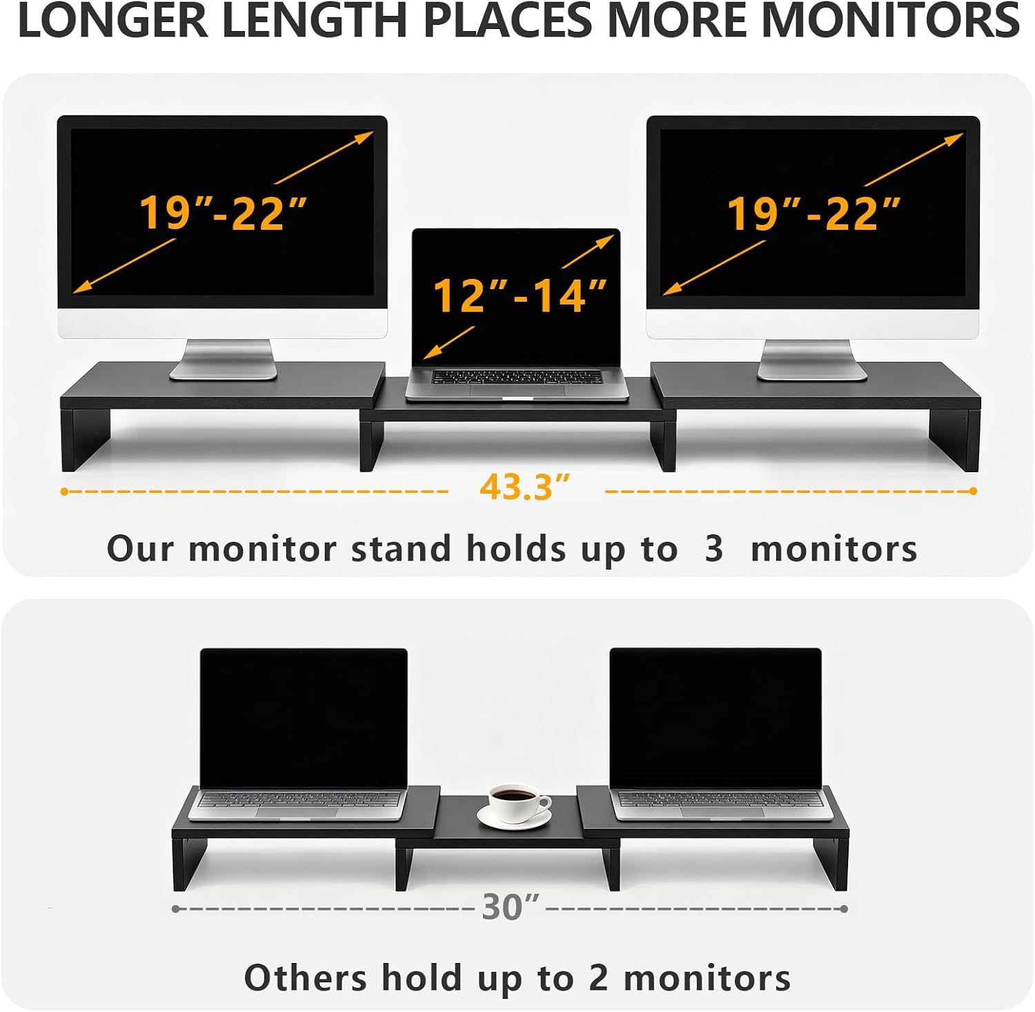 Thumbnail 5 de TAVR Dual Monitor Stand Riser for 2 Monitors 43.3" 🖥