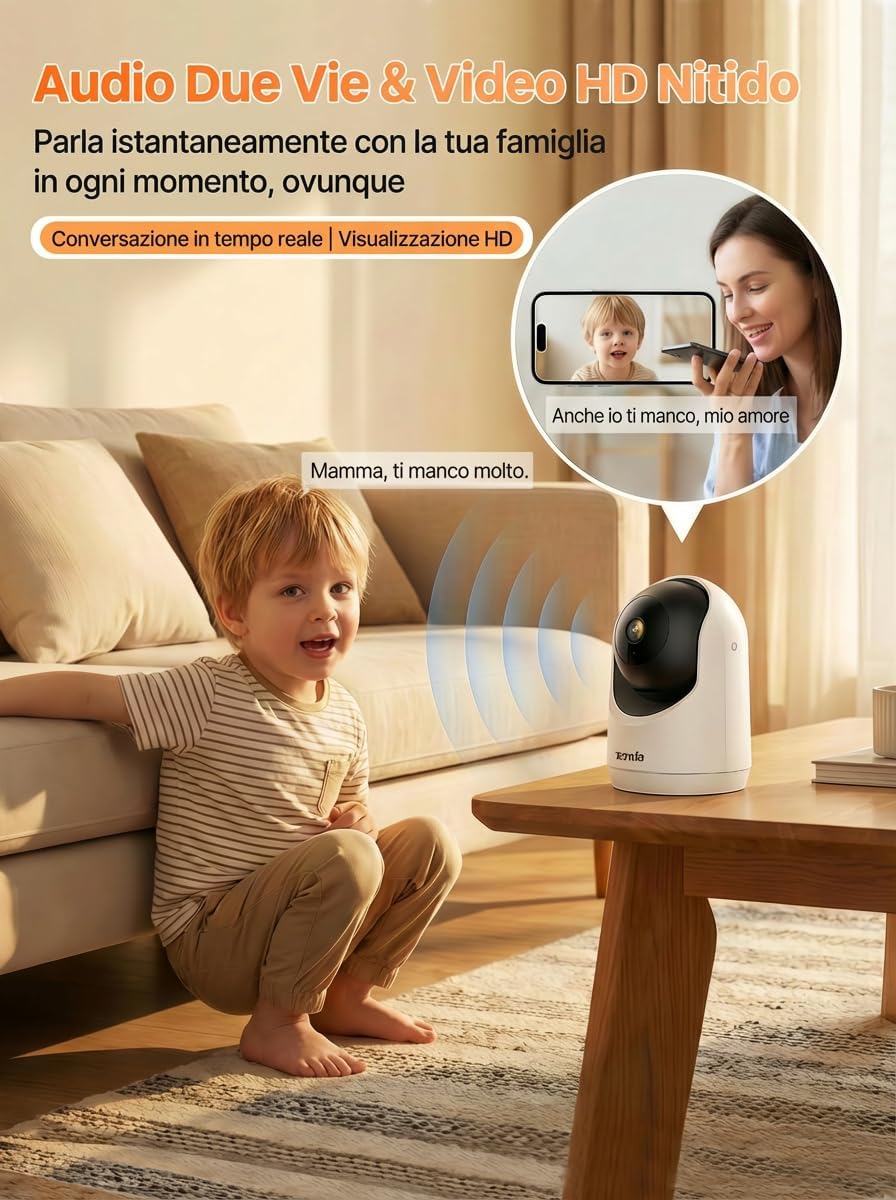 Thumbnail 4 de Tenda CP3 Tenda Telecamera Wi‑Fi interna 2K con WiFi 6, visione notturna 360° e AI umana