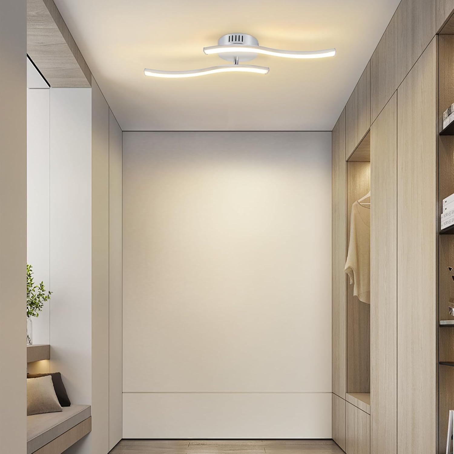 Thumbnail 4 de Homefire LED-Deckenlampe für Küche, Flur & Büro – 12 W, 3000 K mit Wellen-Design