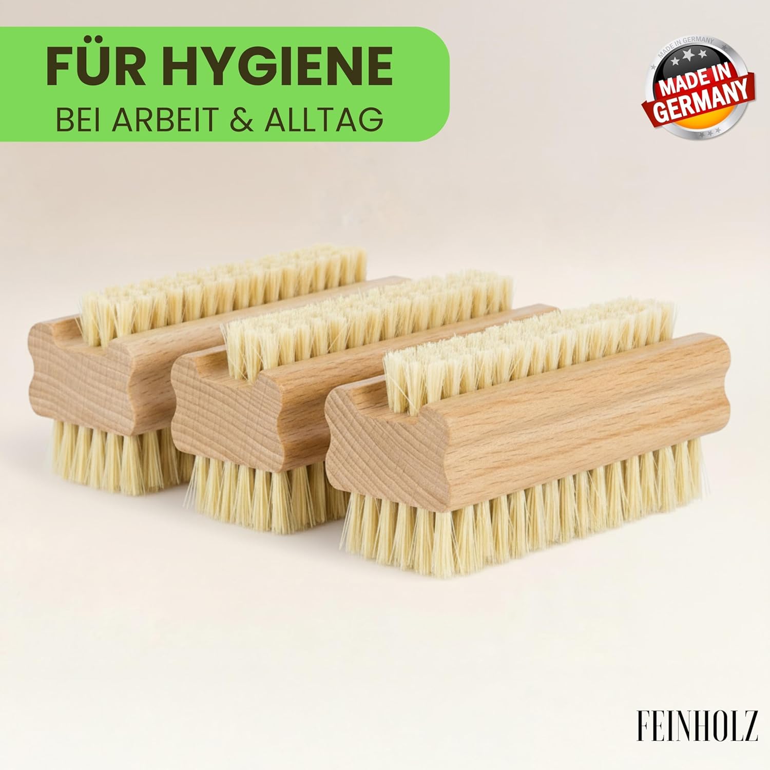 Thumbnail 2 de FEINHOLZ Handbürste Holz Nagelbürste 3er-Set