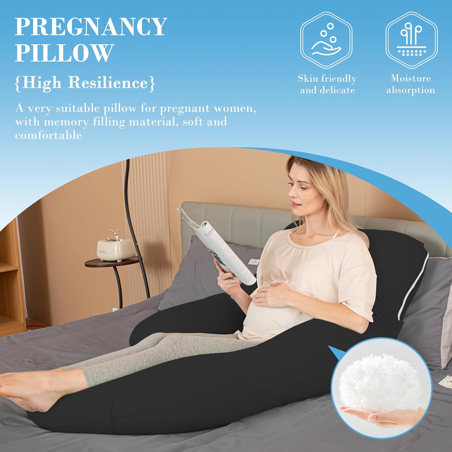 Detalle 2 de Cute Castle Pregnancy Pillow, 57-Inch